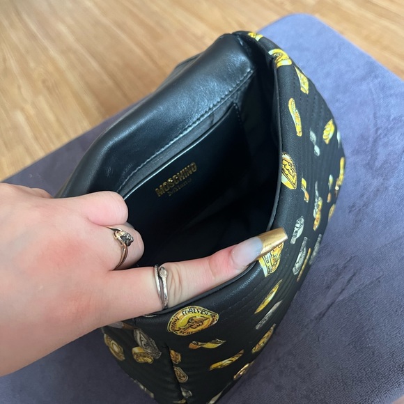 Moschino Nappa Leather Biker Bag FW19 Coin Print - Picture 8 of 8
